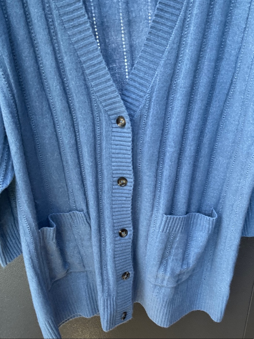 torrid Light Blue Ribbed Button-Front Cardigan - Picture 3 of 7